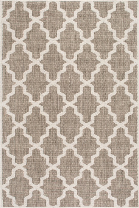 Moroccan Trellis Area Rug Taupe for Indoor Outdoor Use