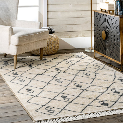Moroccan Trellis Area Rug With Non-Slip Backing 120x180 cm