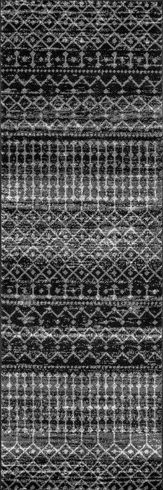 Moroccan Trellis Area Rug in Black Color