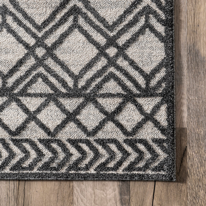 Moroccan Trellis Area Rug in Dark Grey 160x230 cm