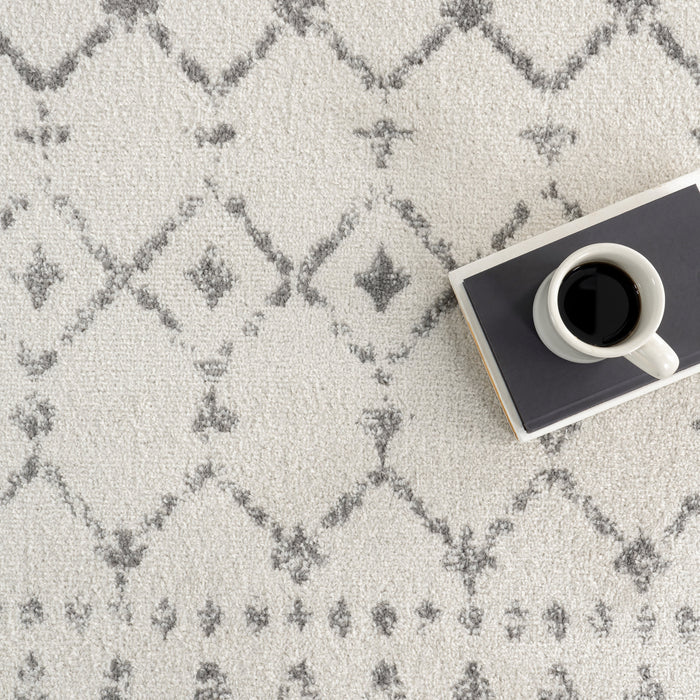 Moroccan Trellis Area Rug in Grey 160 cm x 230 cm