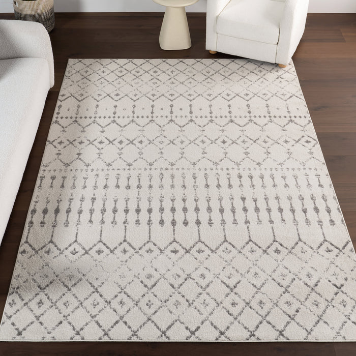 Moroccan Trellis Area Rug in Grey 160x230 cm