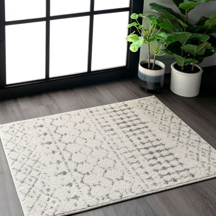 Moroccan Trellis Area Rug in Grey 160x230 cm