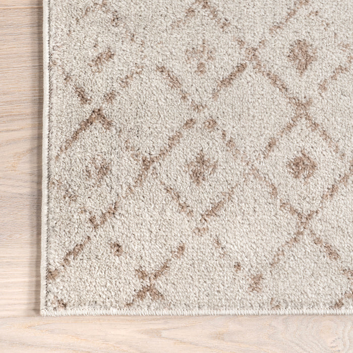 Moroccan Trellis Area Rug in Neutral Colors
