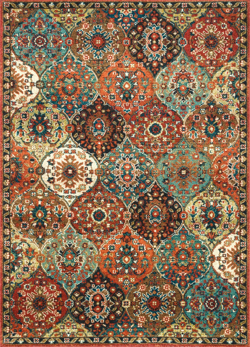 Moroccan Trellis Area Rug in Rust - Soft and Plush Design