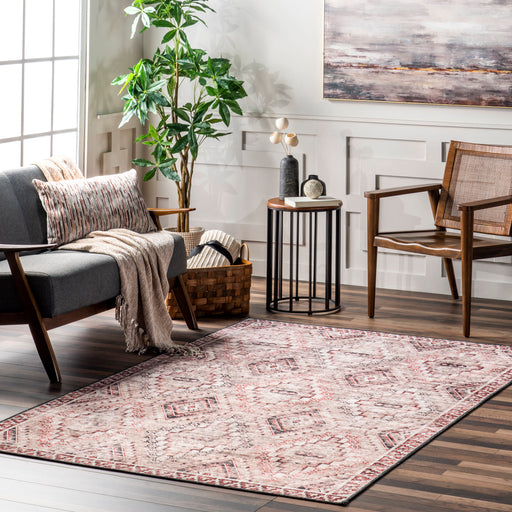 Moroccan Trellis Area Rug in Rust for Home Decor