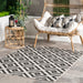 Moroccan Trellis Black And Off White Indoor Outdoor Rug