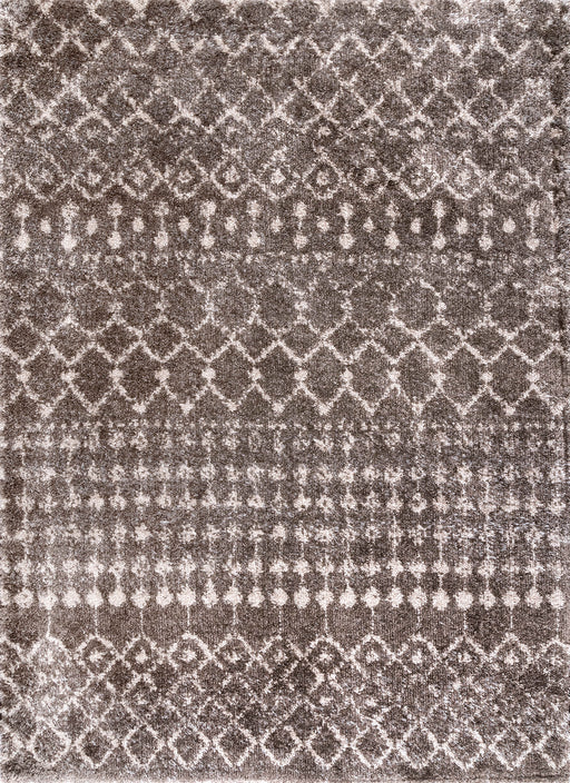 Maroccan Trellis Shag Area Rug 120x180 cm Brown