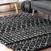 Moroccan Trellis Shag Area Rug 160cm Black