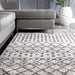 Moroccan Trellis Shag Area Rug 160x230 cm Beige