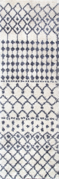 Moroccan Trellis Shag Area Rug 160x230 cm Beige