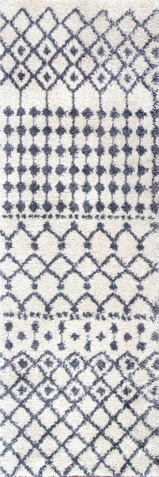 Moroccan Trellis Shag Area Rug 160x230 cm Beige