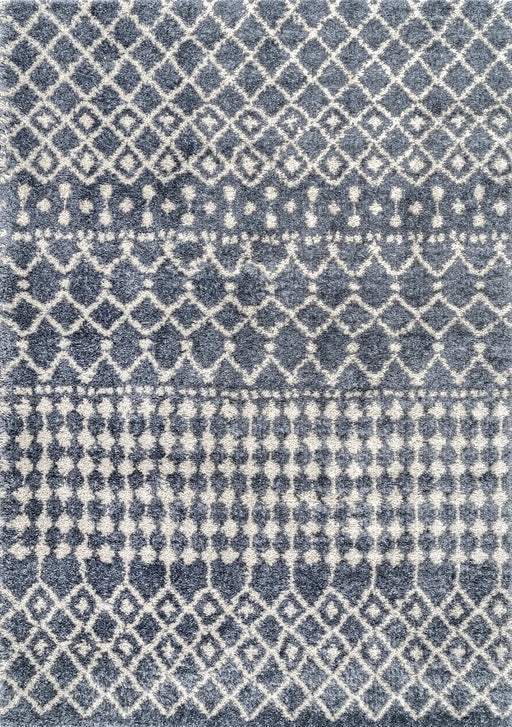 Moroccan Trellis Shag Area Rug 160x230 cm Grey