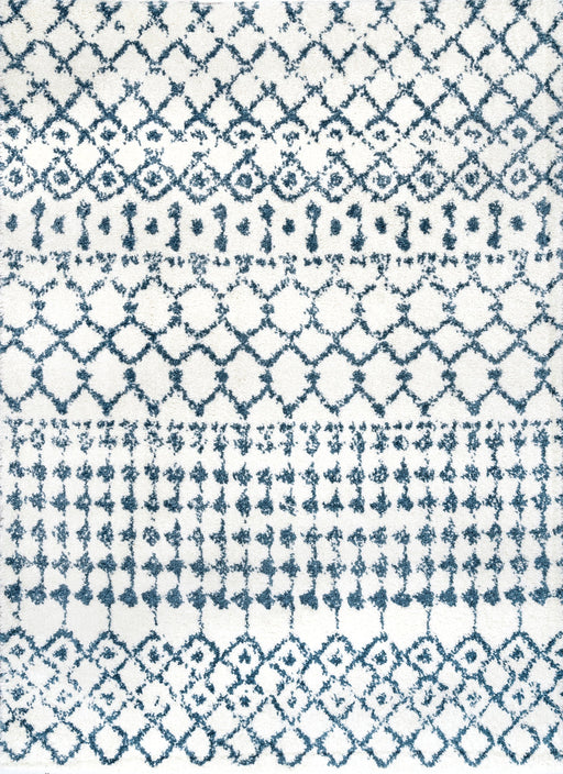 Tappeto marocchino Trellis Soft Shag 160x230 cm Blu