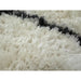 Morocco 2491 Super-Plush Moroccan Berber Diamond Hand-Made Super-Soft Fine Yarn Polyester Boho Shaggy Ivory/Black Rug