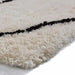 Morocco 2491 Super-Plush Moroccan Berber Diamond Hand-Made Super-Soft Fine Yarn Polyester Boho Shaggy Ivory/Black Rug