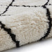 Morocco 2491 Super-Plush Moroccan Berber Diamond Hand-Made Super-Soft Fine Yarn Polyester Boho Shaggy Ivory/Black Rug