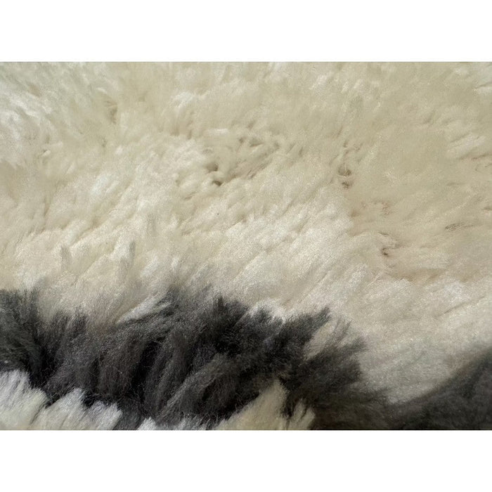 Morocco 2491 Super-Plush Moroccan Berber Diamond Hand-Made Super-Soft Fine Yarn Polyester Boho Shaggy Ivory/Black Rug