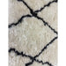 Morocco 2491 Super-Plush Moroccan Berber Diamond Hand-Made Super-Soft Fine Yarn Polyester Boho Shaggy Ivory/Black Rug