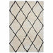 Morocco 2491 Super-Plush Moroccan Berber Diamond Hand-Made Super-Soft Fine Yarn Polyester Boho Shaggy Ivory/Black Rug