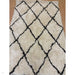 Morocco 2491 Super-Plush Moroccan Berber Diamond Hand-Made Super-Soft Fine Yarn Polyester Boho Shaggy Ivory/Grey Rug