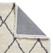 Morocco 2491 Super-Plush Moroccan Berber Diamond Hand-Made Super-Soft Fine Yarn Polyester Boho Shaggy Ivory/Grey Rug