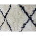 Morocco 2491 Super-Plush Moroccan Berber Diamond Hand-Made Super-Soft Fine Yarn Polyester Boho Shaggy Ivory/Grey Rug