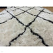 Morocco 2491 Super-Plush Moroccan Berber Diamond Hand-Made Super-Soft Fine Yarn Polyester Boho Shaggy Ivory/Grey Rug