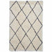 Morocco 2491 Super-Plush Moroccan Berber Diamond Hand-Made Super-Soft Fine Yarn Polyester Boho Shaggy Ivory/Grey Rug