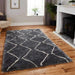 Morocco 3742 Super-Plush Moroccan Berber Zig Zag Hand-Made Super-Soft Fine Yarn Polyester Boho Shaggy Grey/Cream Rug