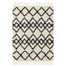 Morocco Modern Moroccan Berber Geometric Plush Soft Boho Shaggy Tassel Ivory/Charcoal Rug