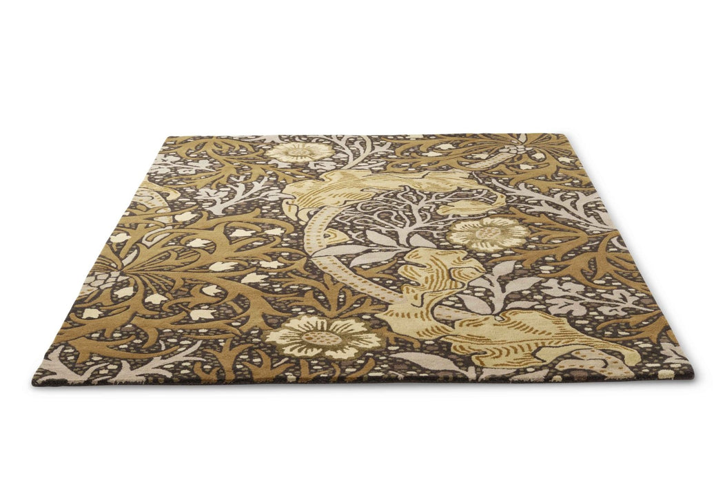 Morris & Co Seaweed Charcoal Mustard 127006 Rug