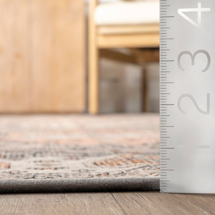 Mosaic Area Rug 152 Cm Peach Washable For Homes