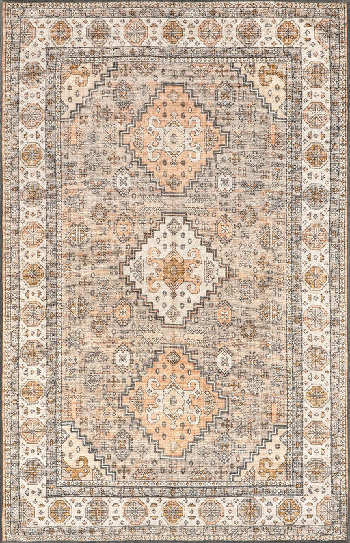 Mosaic Area Rug 152 Cm Peach Washable For Homes