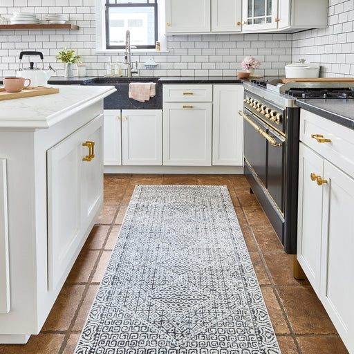 Mosaic Area Rug in Grey for Home Decoration