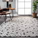 Mosaic Grey Leather Area Rug For Living Room