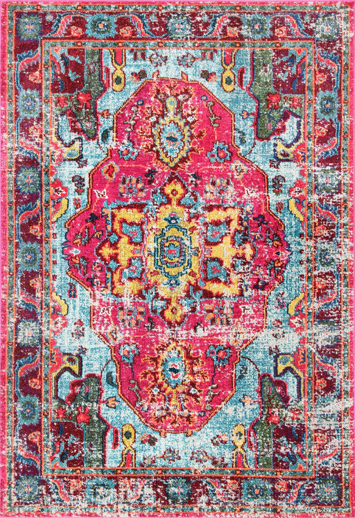 Mosaic Medallion Area Rug 120x180 cm Fuchsia