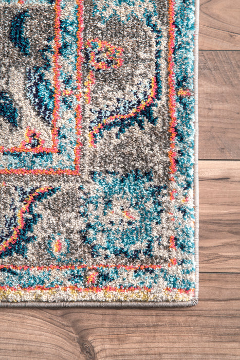 Mosaic Medallion Area Rug 120x180 cm Grey