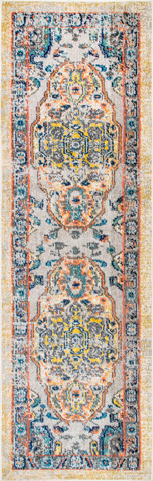 Mosaic Medallion Area Rug 120x180 cm Grey