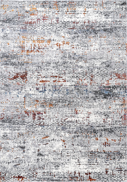 Mottled Abstract Area Rug in Light Grey for Home Decor