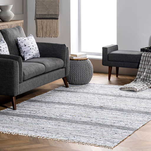 Mottled Stripes Grey Tassel Area Rug 160x230 cm