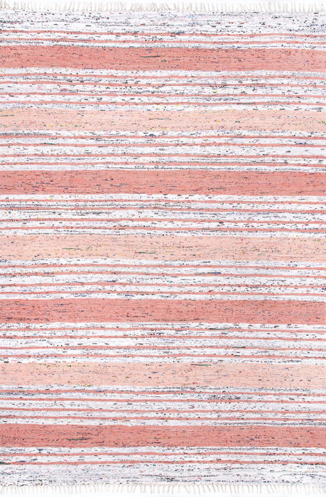 Täplikäs Stripes Pink Tupsualueen matto 152x244 cm