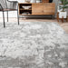 Muddled Abstract Silver Area Rug for Modern Home Decor