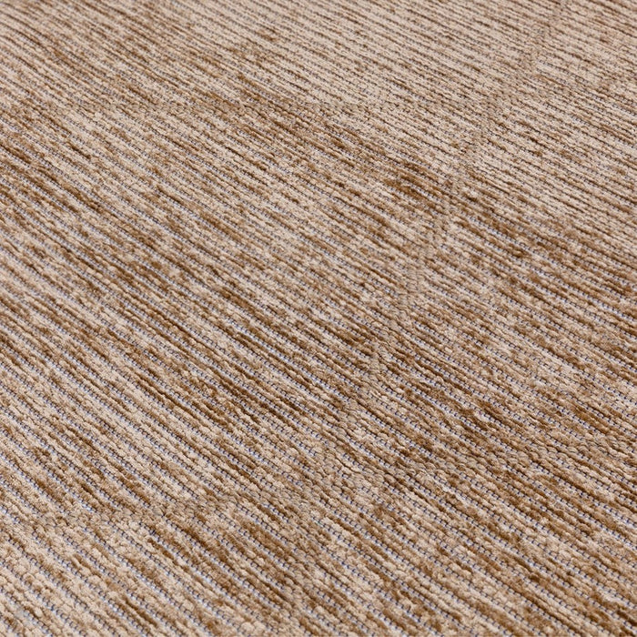 Mulberry Modern Plain Berber Jute Chenille Mix Ribbed Textured Soft-Touch Durable Flatweave Bronze Rug