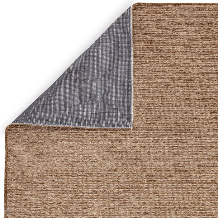 Mulberry Modern Plain Berber Jute Chenille Mix Ribbed Textured Soft-Touch Durable Flatweave Bronze Rug