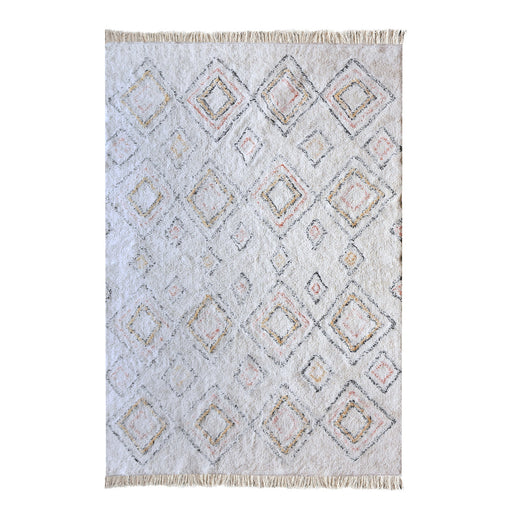 Multi Colored Cotton Diamond Pattern Rug