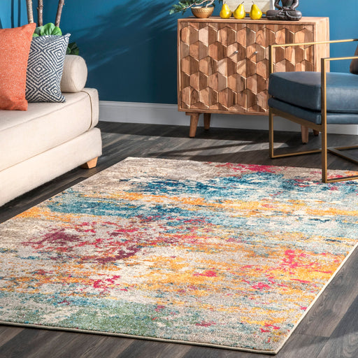 Multicolor Abstract Nebula Area Rug for Home Décor