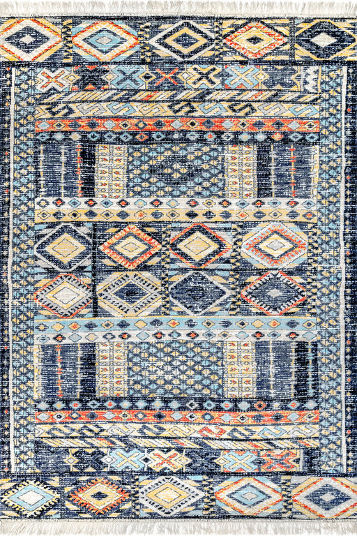 Multicolor Bohemian Fringed Area Rug For Indoor Outdoor Use
