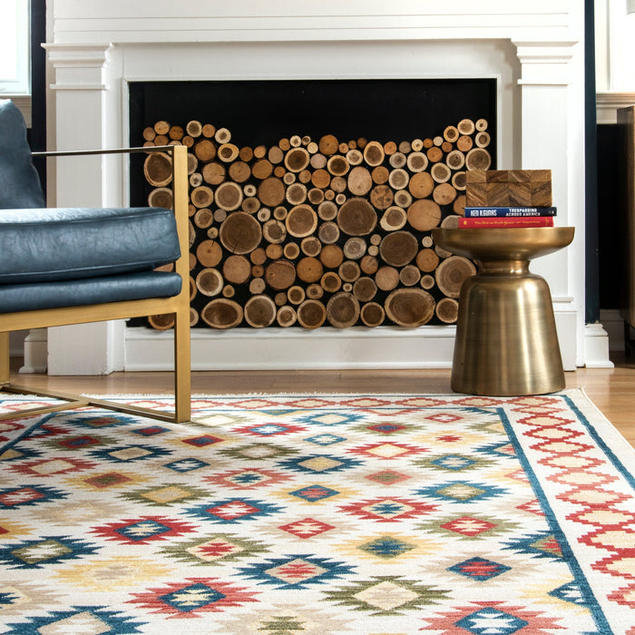 Multicolor Boho Aztec Area Rug 120x180 cm