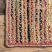 Multicolor Braided Jute Area Rug 120 cm x 180 cm